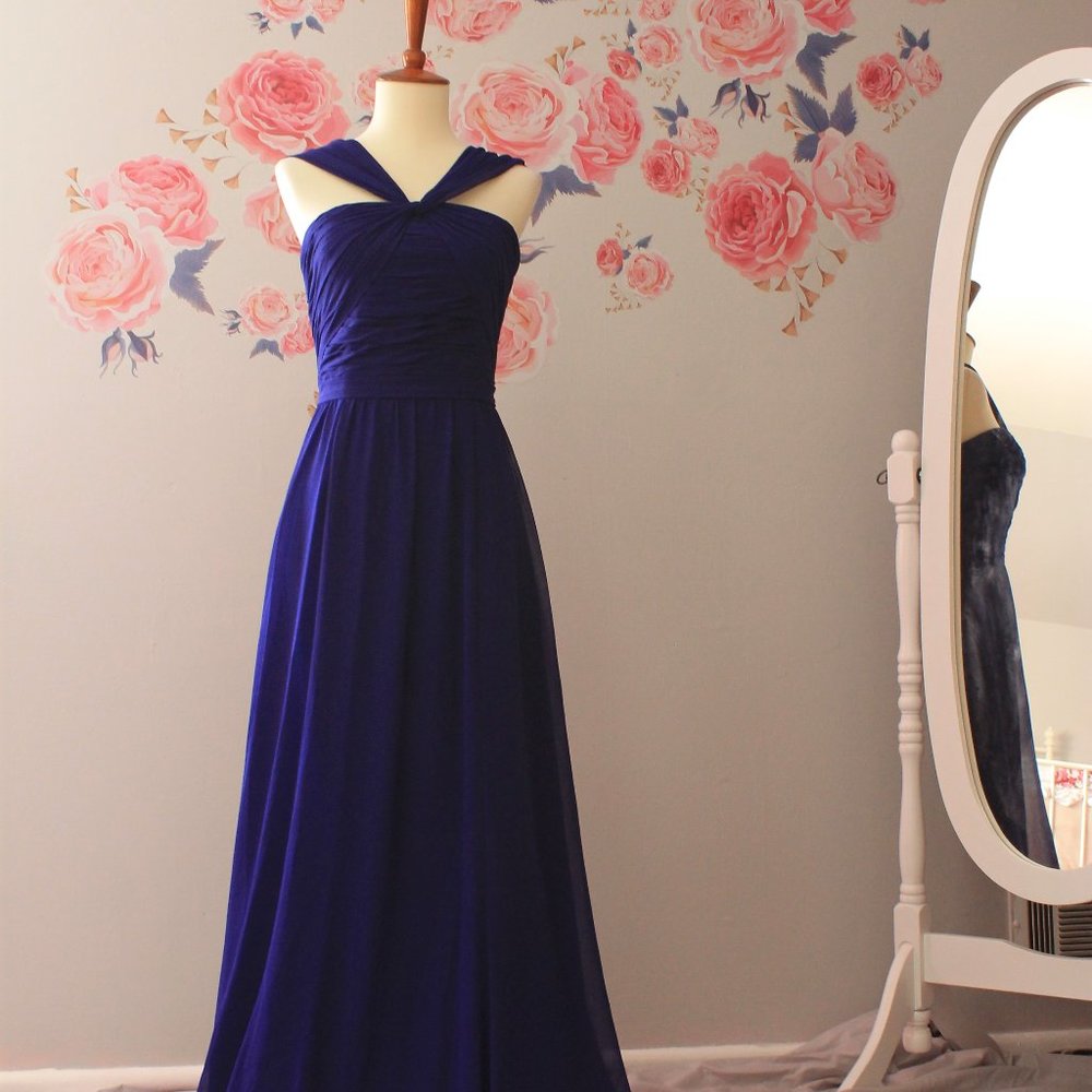 Ralph Lauren-Blue Lace Midnight Dress